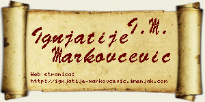 Ignjatije Markovčević vizit kartica